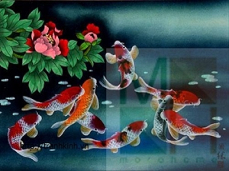  TRANH KÍNH SEN CÁ 01 