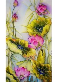 TRANH KÍNH HOA SEN KHỔ ĐỨNG MH01